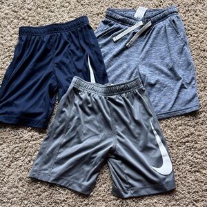 Set of Three Athletic Shorts - Navy, Gray, Light Gray